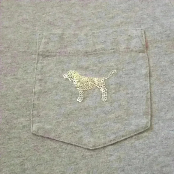 PINK VS BLING SILVER SEQUIN DOG T-SHIRT - Picture 2 of 11